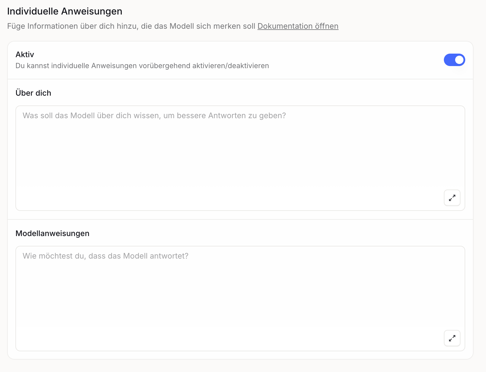1.4 Individuelle Anweisungen