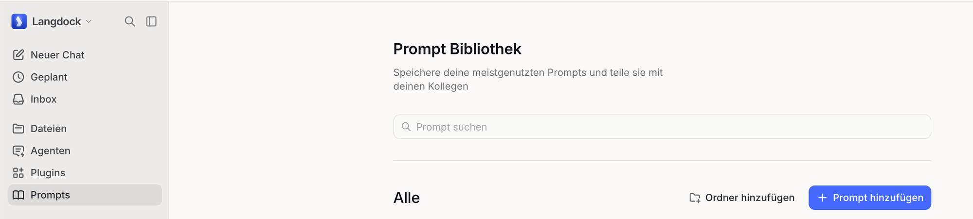 Prompt-Bibliothek: Prompt hinzufügen
